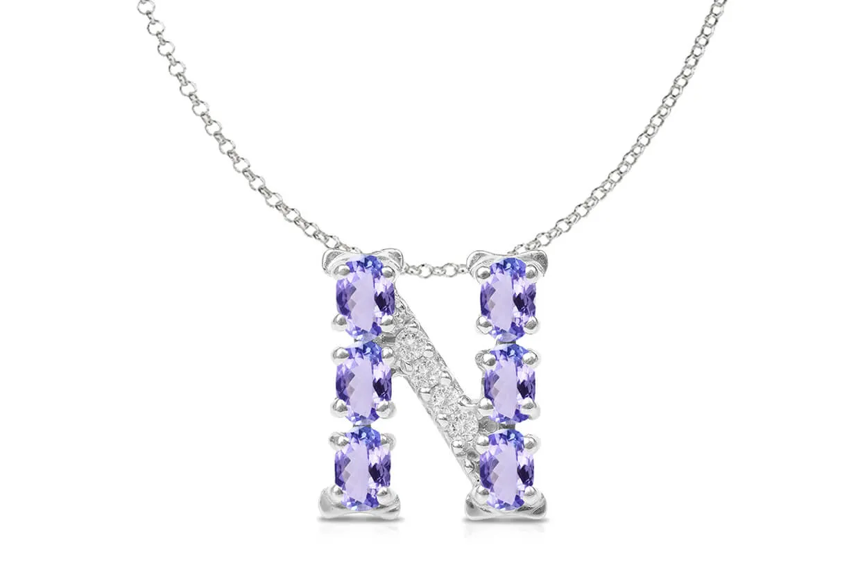 Pendant Letter N Initial 18kt Gold