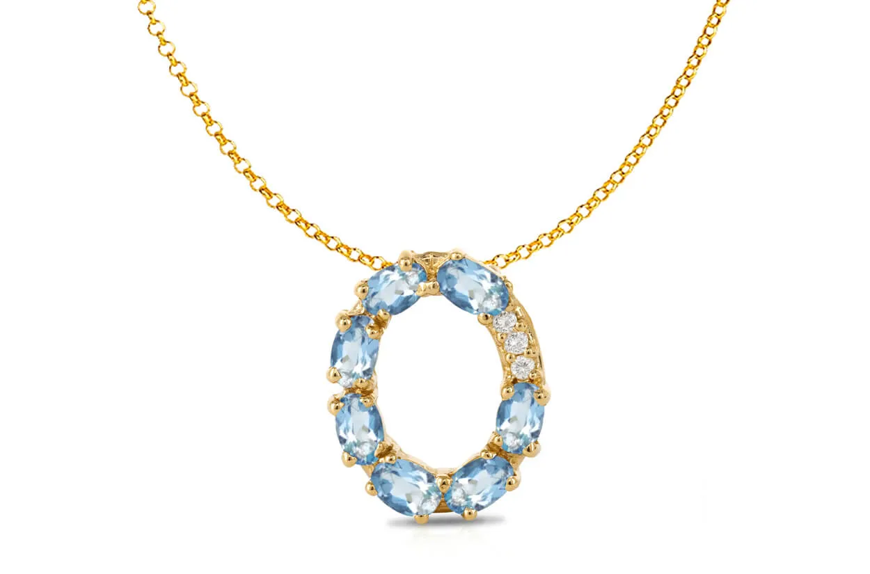 Pendant Letter O Initial 18kt Gold