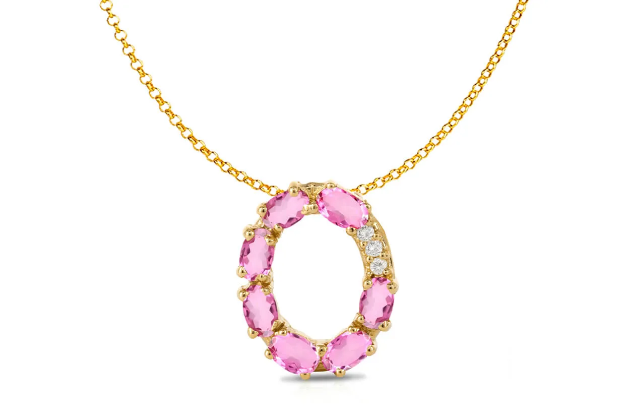 Pendant Letter O Initial 18kt Gold