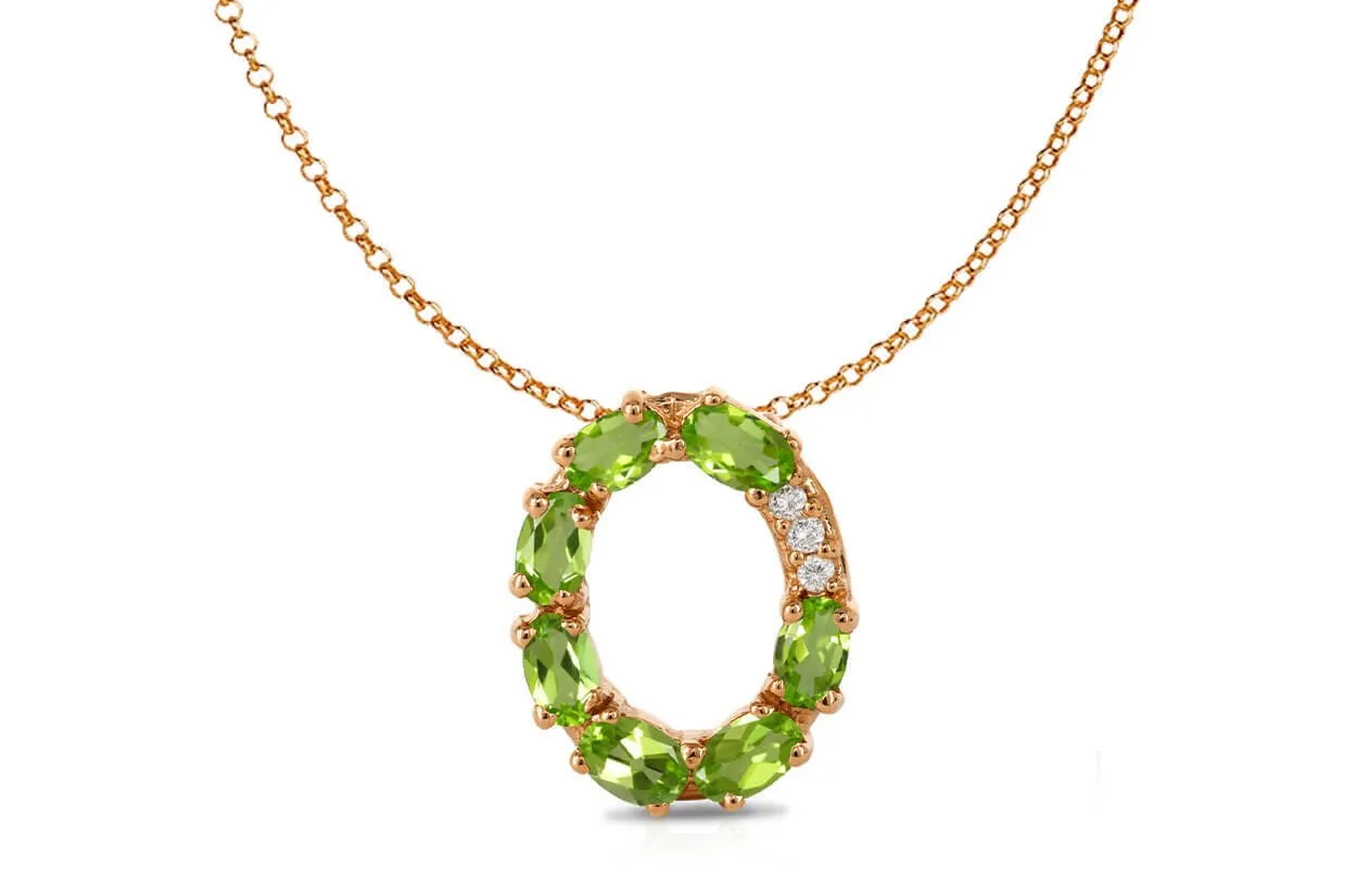 Pendant Letter O Initial 18kt Gold