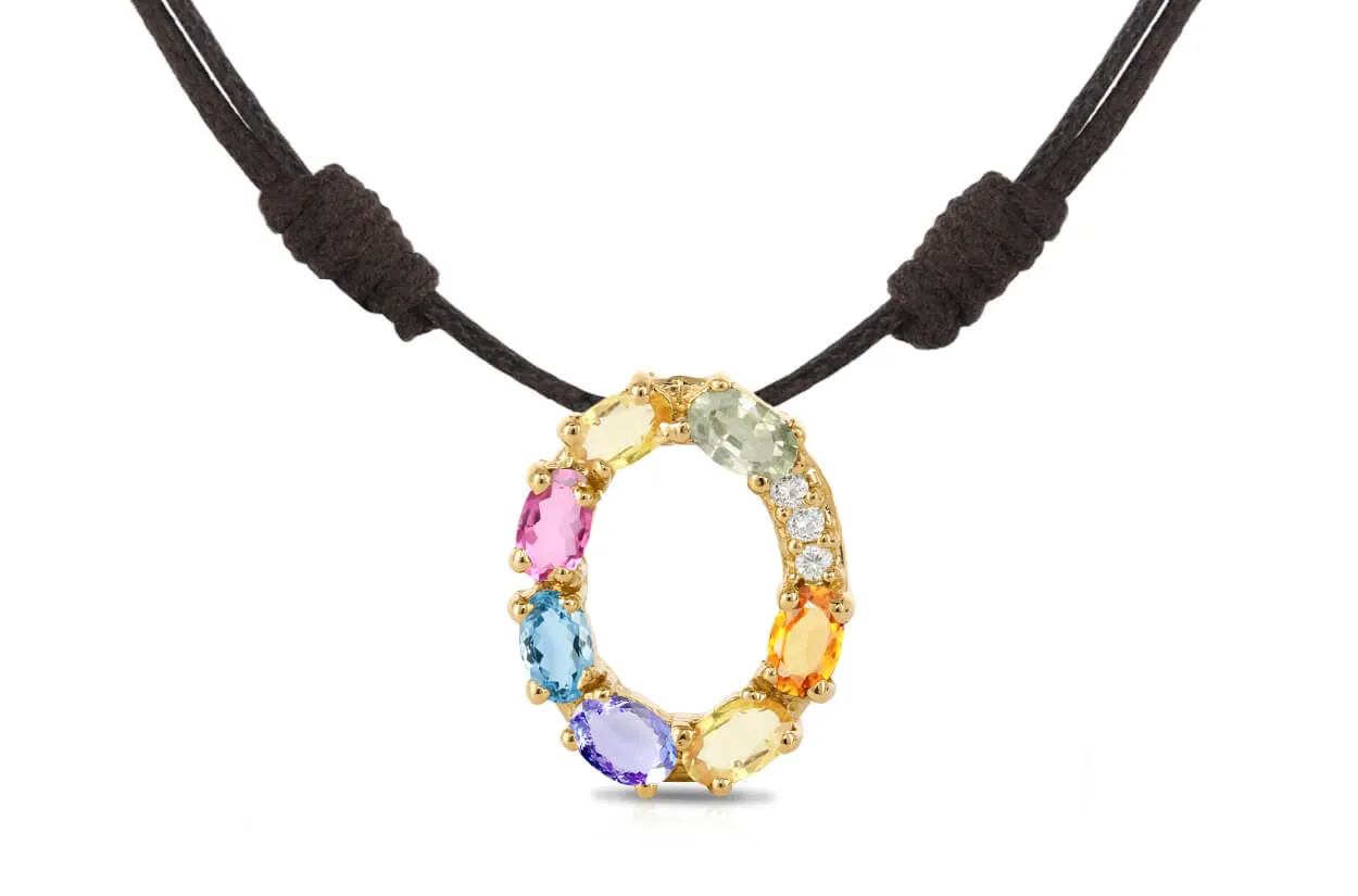 Pendant Letter O Initial 18kt Gold