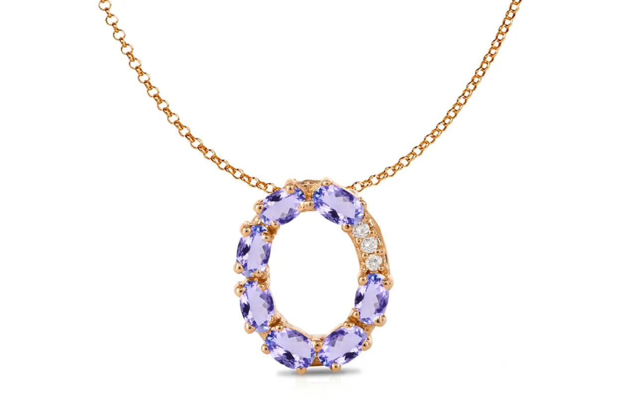 Pendant Letter O Initial 18kt Gold