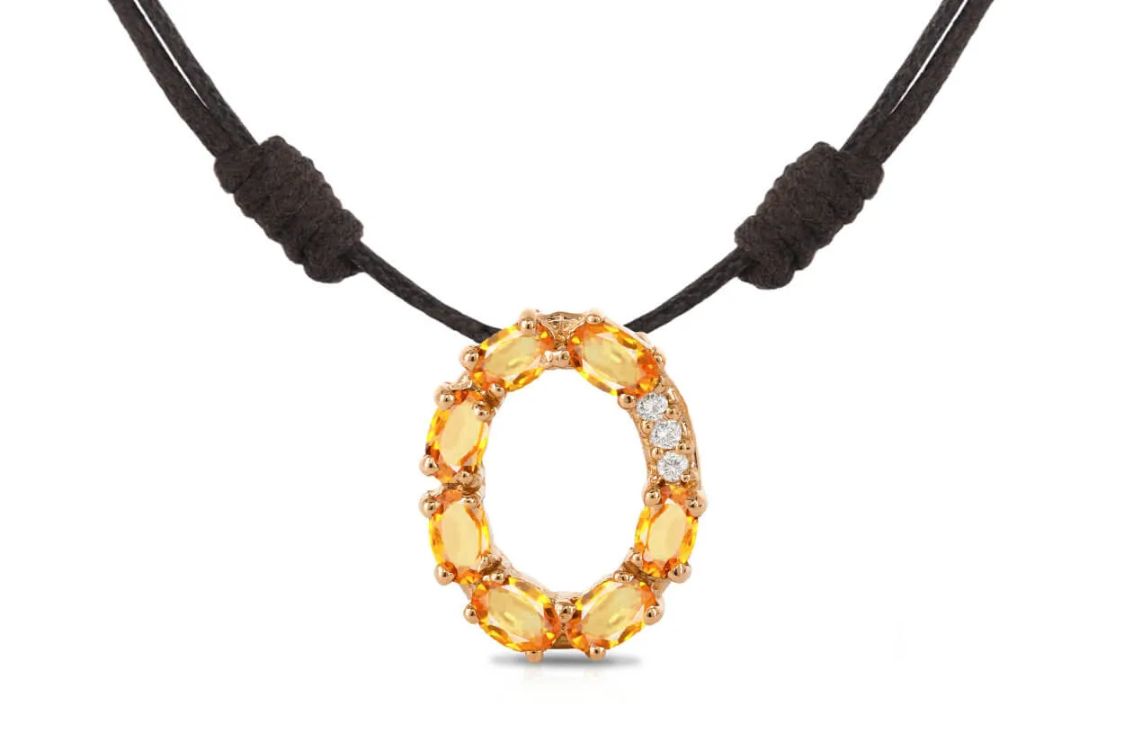 Pendant Letter O Initial 18kt Gold