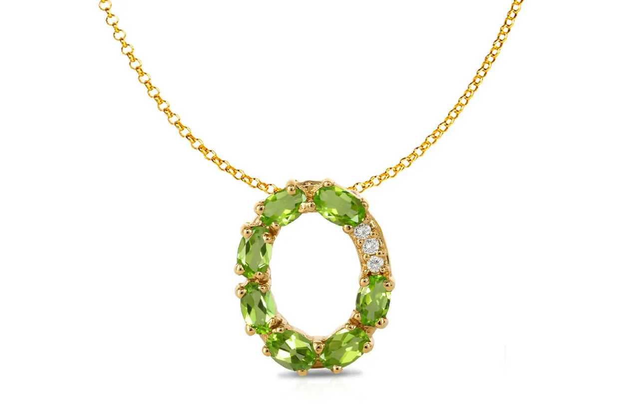 Pendant Letter O Initial 18kt Gold