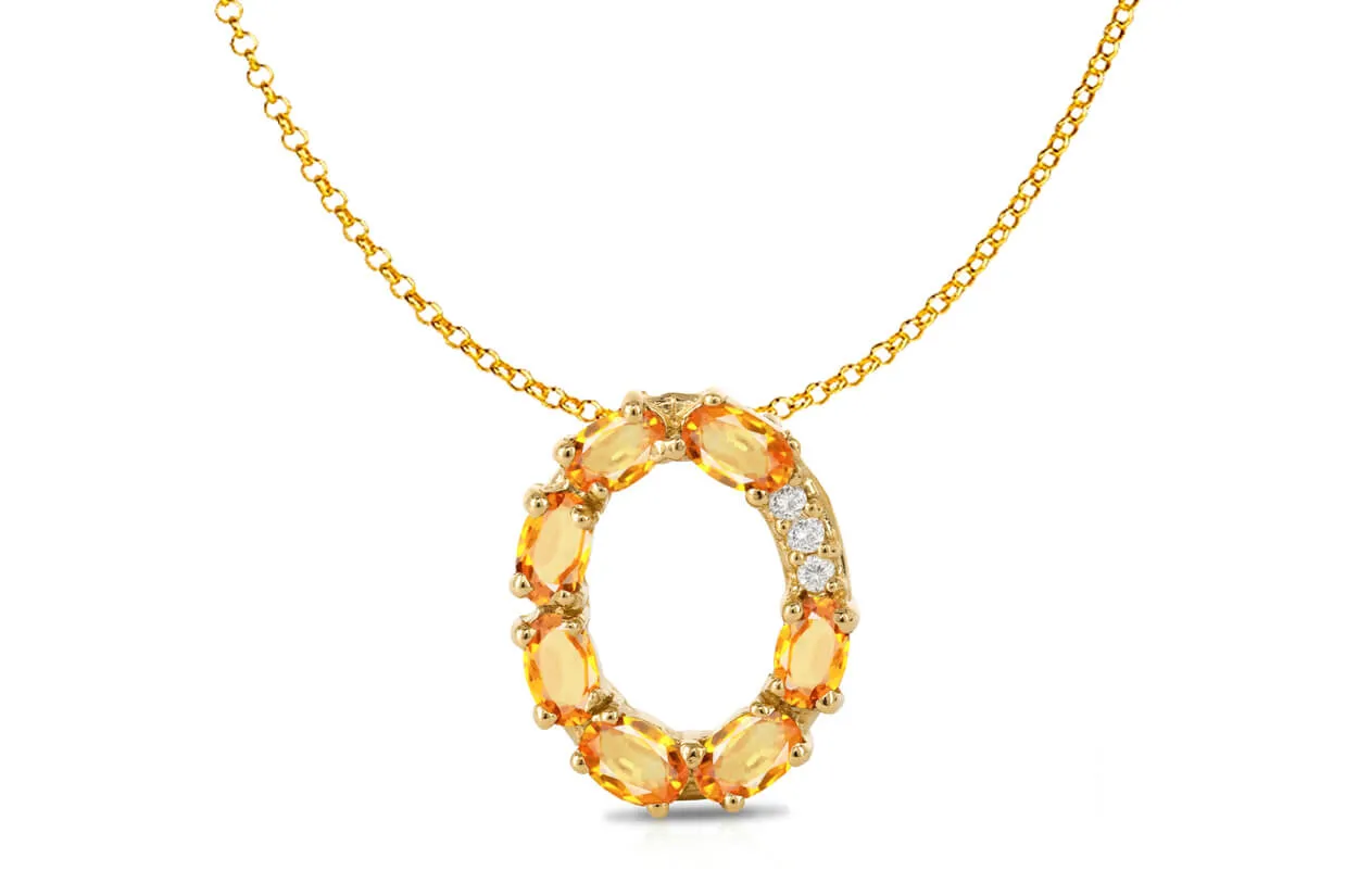 Pendant Letter O Initial 18kt Gold