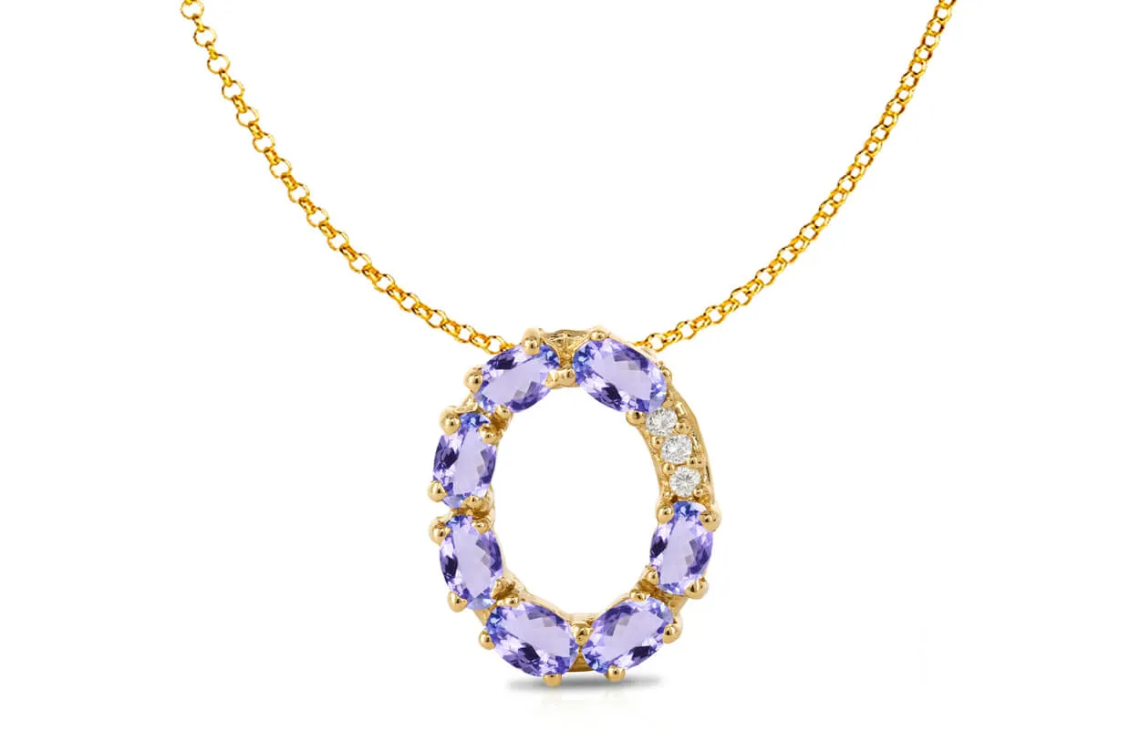 Pendant Letter O Initial 18kt Gold
