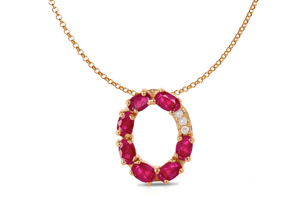Pendant Letter O Initial 18kt Gold