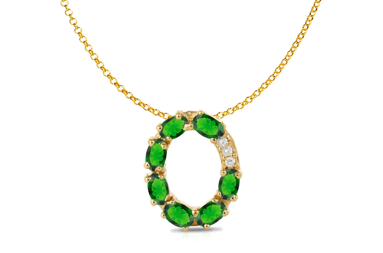 Pendant Letter O Initial 18kt Gold