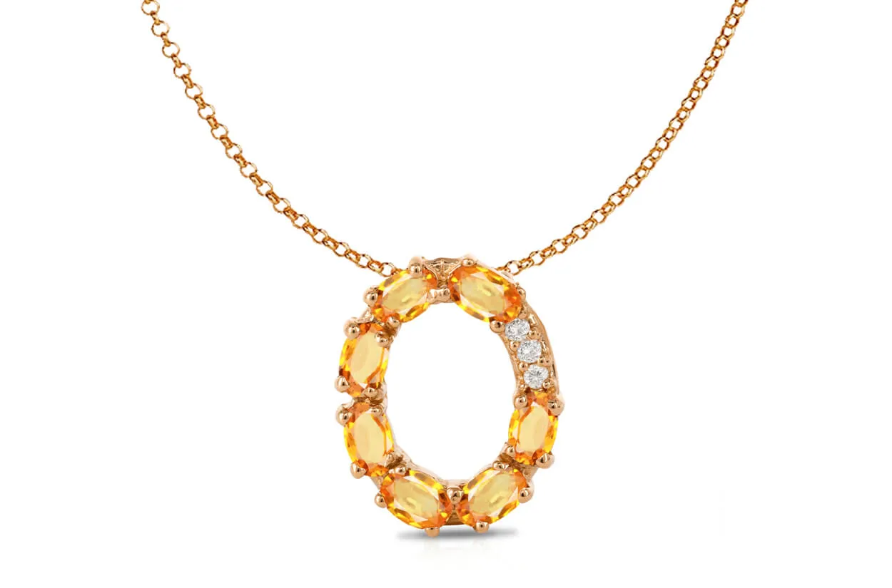Pendant Letter O Initial 18kt Gold