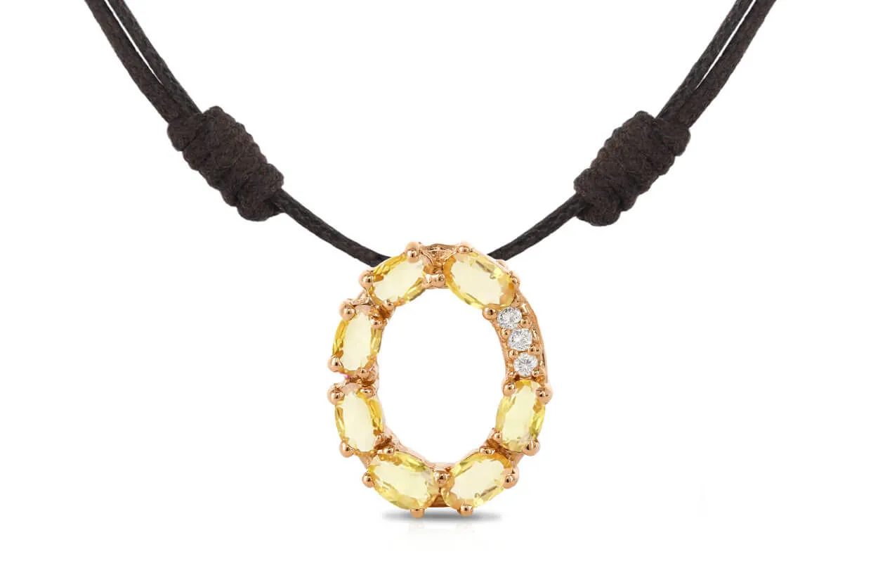 Pendant Letter O Initial 18kt Gold