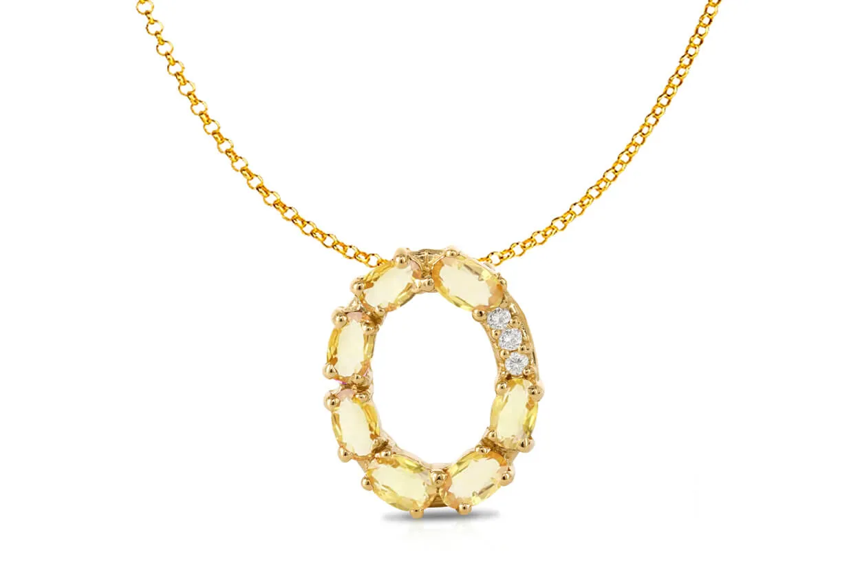 Pendant Letter O Initial 18kt Gold
