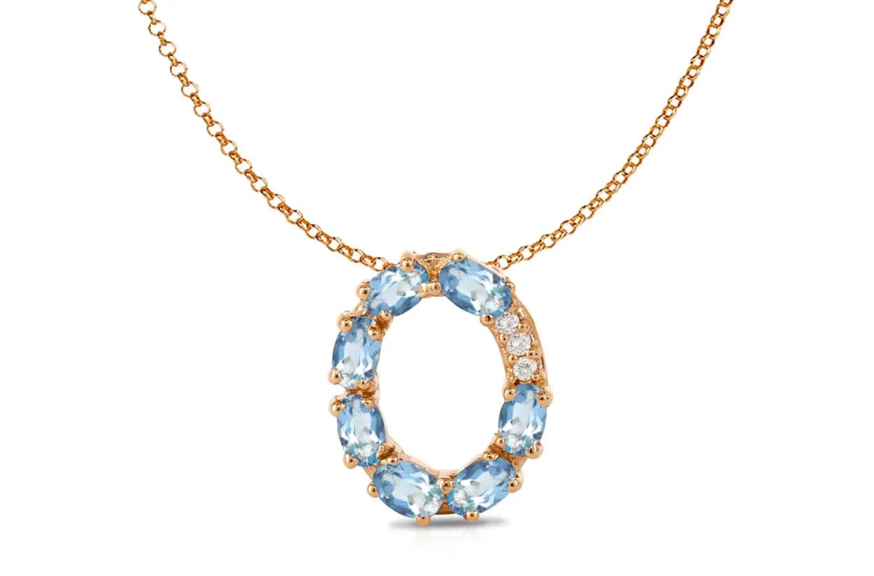 Pendant Letter O Initial 18kt Gold