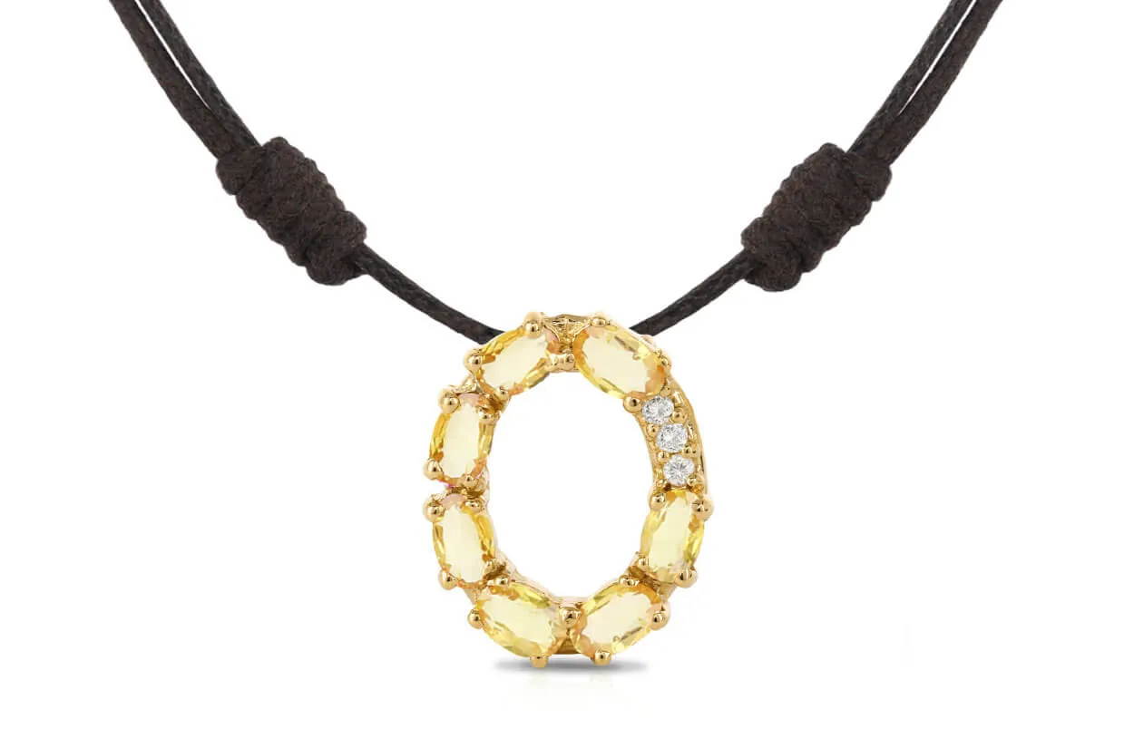 Pendant Letter O Initial 18kt Gold