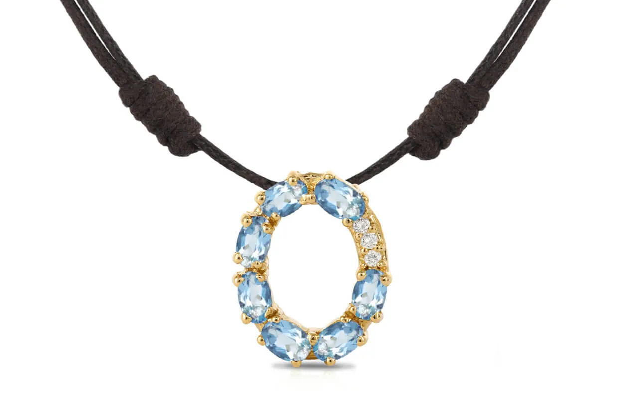 Pendant Letter O Initial 18kt Gold