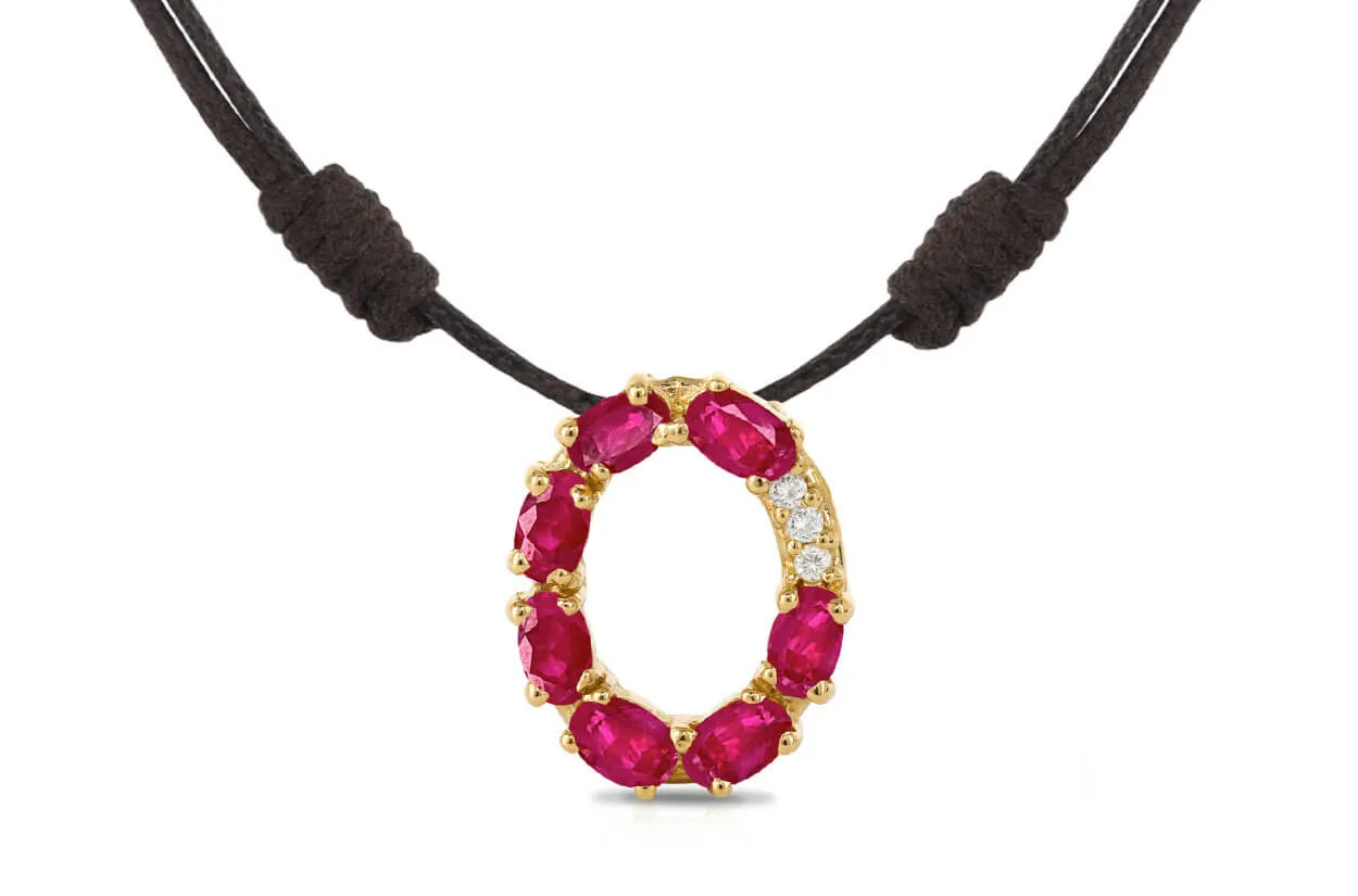 Pendant Letter O Initial 18kt Gold