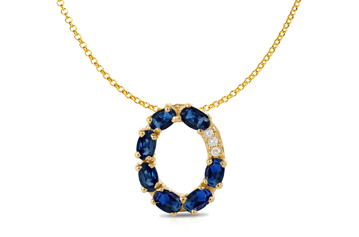 Pendant Letter O Initial 18kt Gold