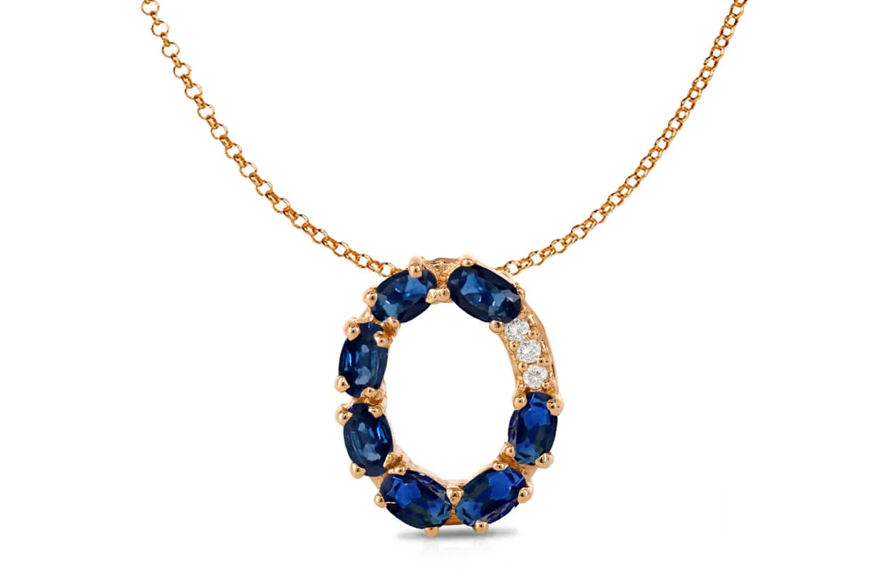 Pendant Letter O Initial 18kt Gold