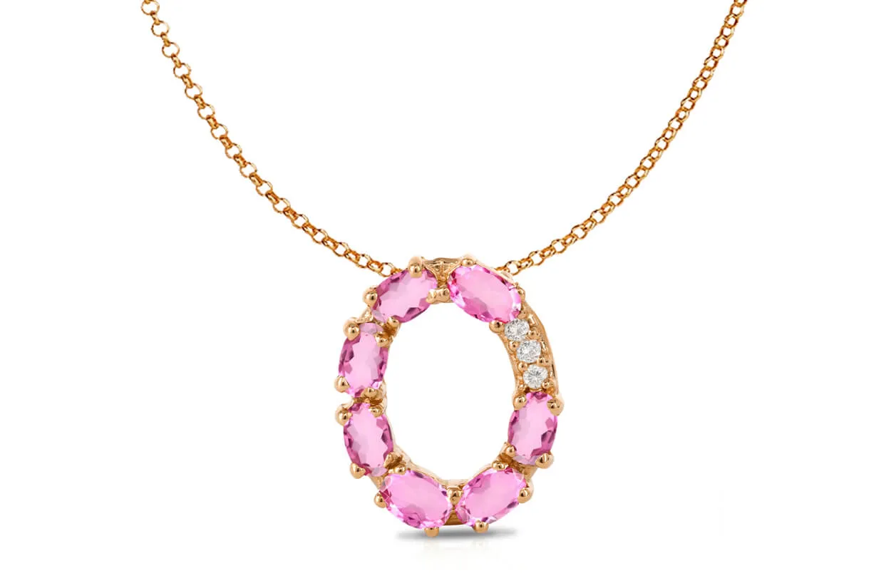 Pendant Letter O Initial 18kt Gold