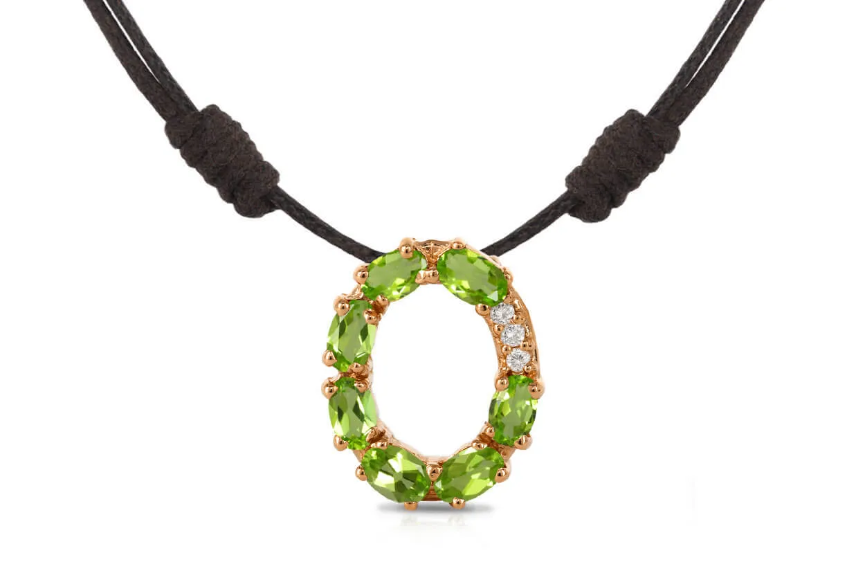 Pendant Letter O Initial 18kt Gold