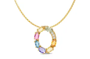Pendant Letter O Initial 18kt Gold
