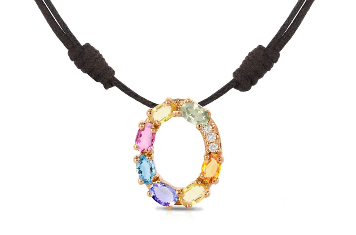 Pendant Letter O Initial 18kt Gold