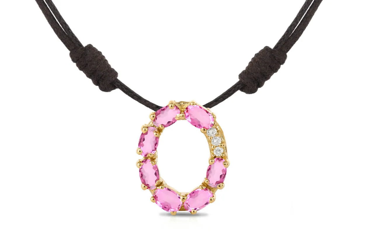 Pendant Letter O Initial 18kt Gold