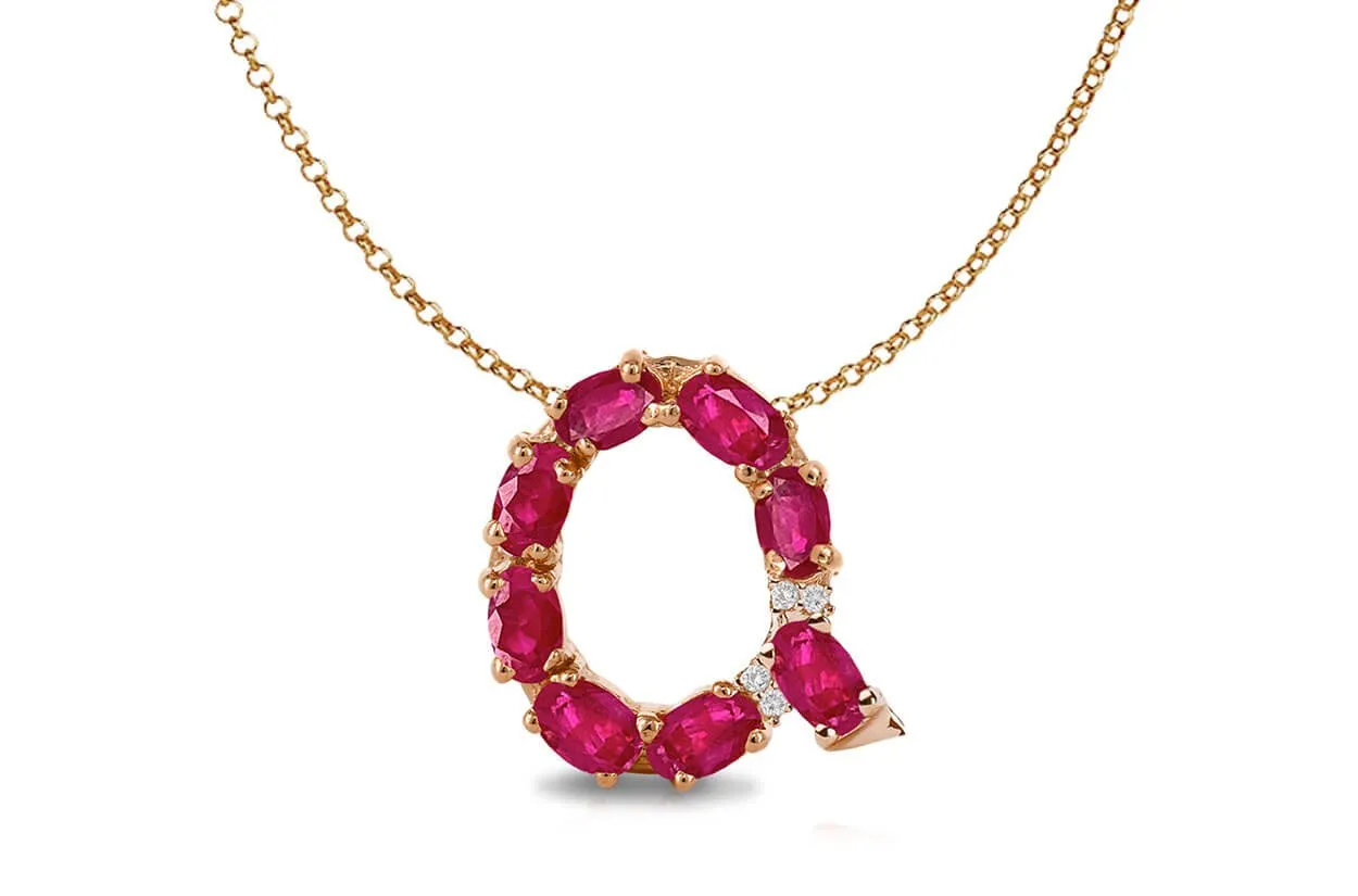 Pendant Letter Q Initial 18kt Gold