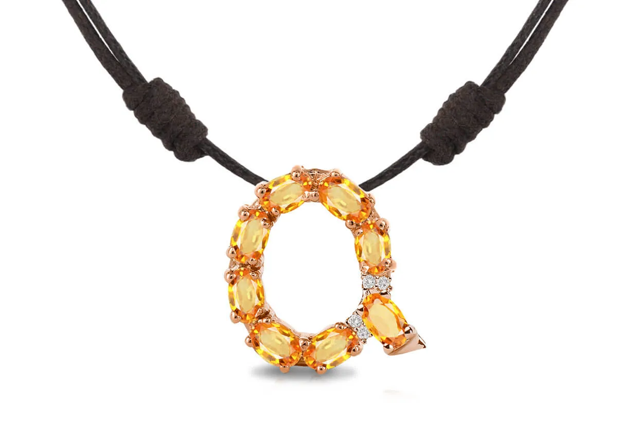 Pendant Letter Q Initial 18kt Gold