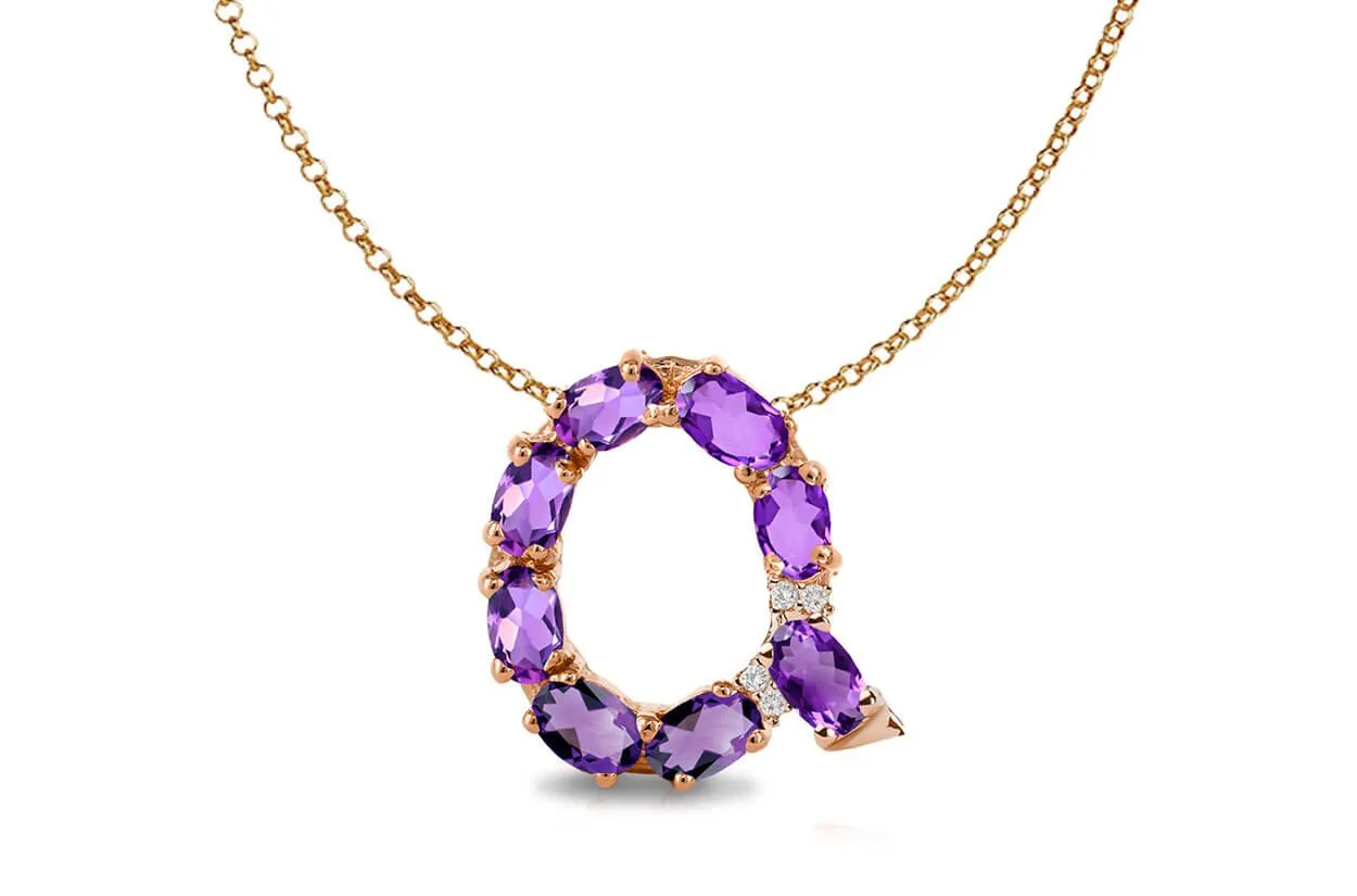 Pendant Letter Q Initial 18kt Gold