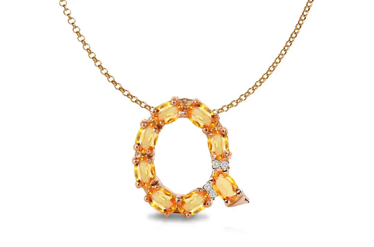 Pendant Letter Q Initial 18kt Gold