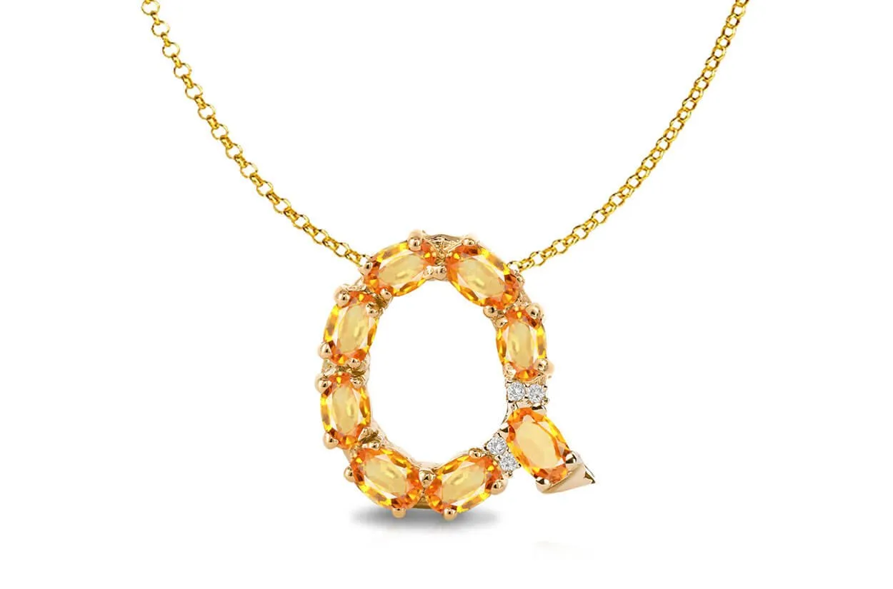 Pendant Letter Q Initial 18kt Gold
