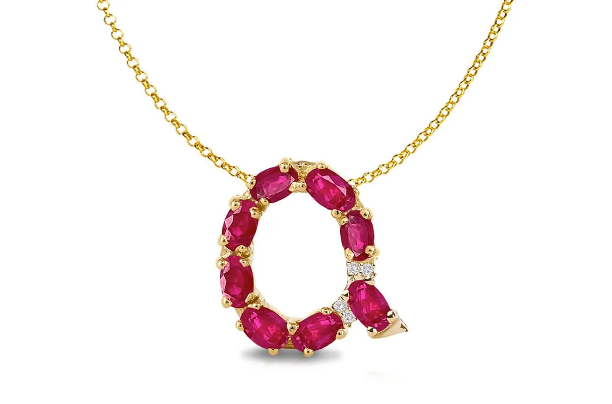 Pendant Letter Q Initial 18kt Gold
