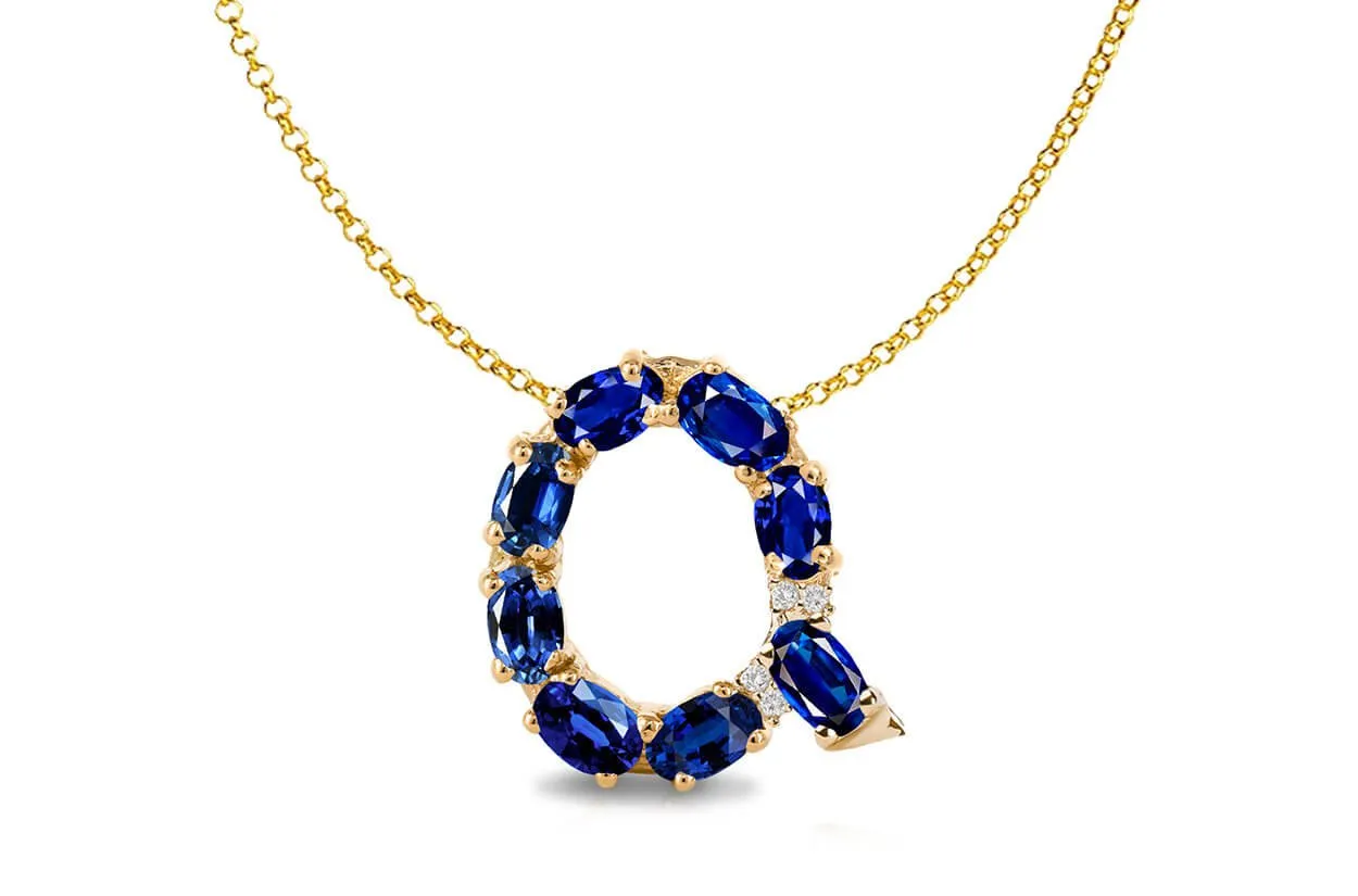 Pendant Letter Q Initial 18kt Gold