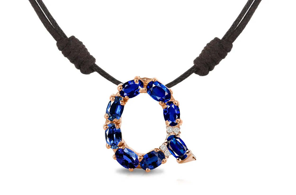 Pendant Letter Q Initial 18kt Gold