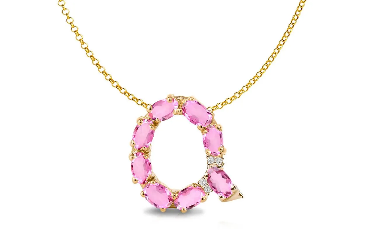 Pendant Letter Q Initial 18kt Gold