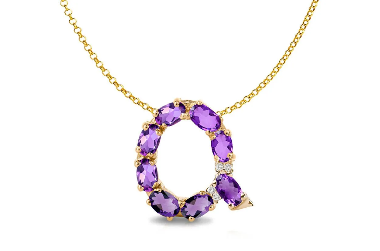 Pendant Letter Q Initial 18kt Gold