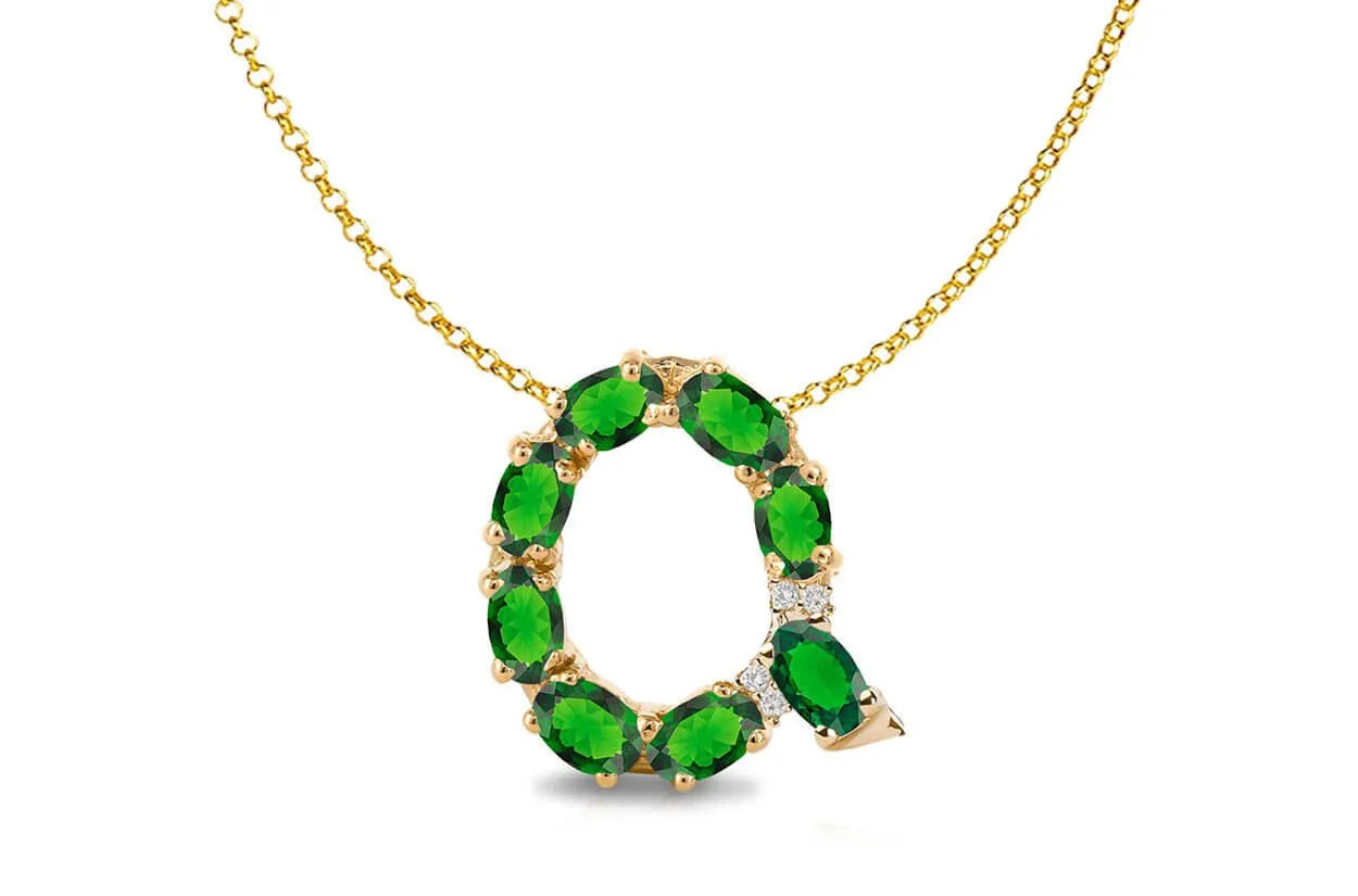 Pendant Letter Q Initial 18kt Gold