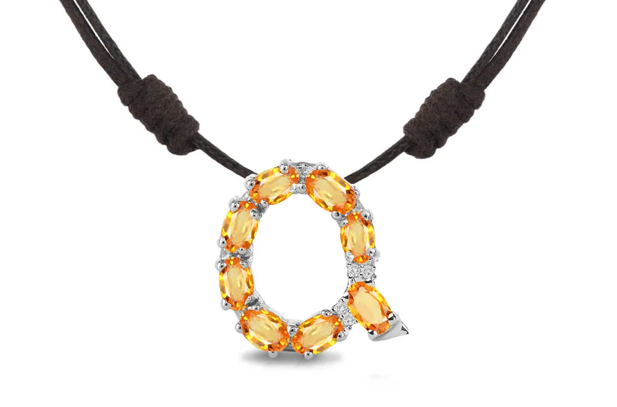 Pendant Letter Q Initial 18kt Gold