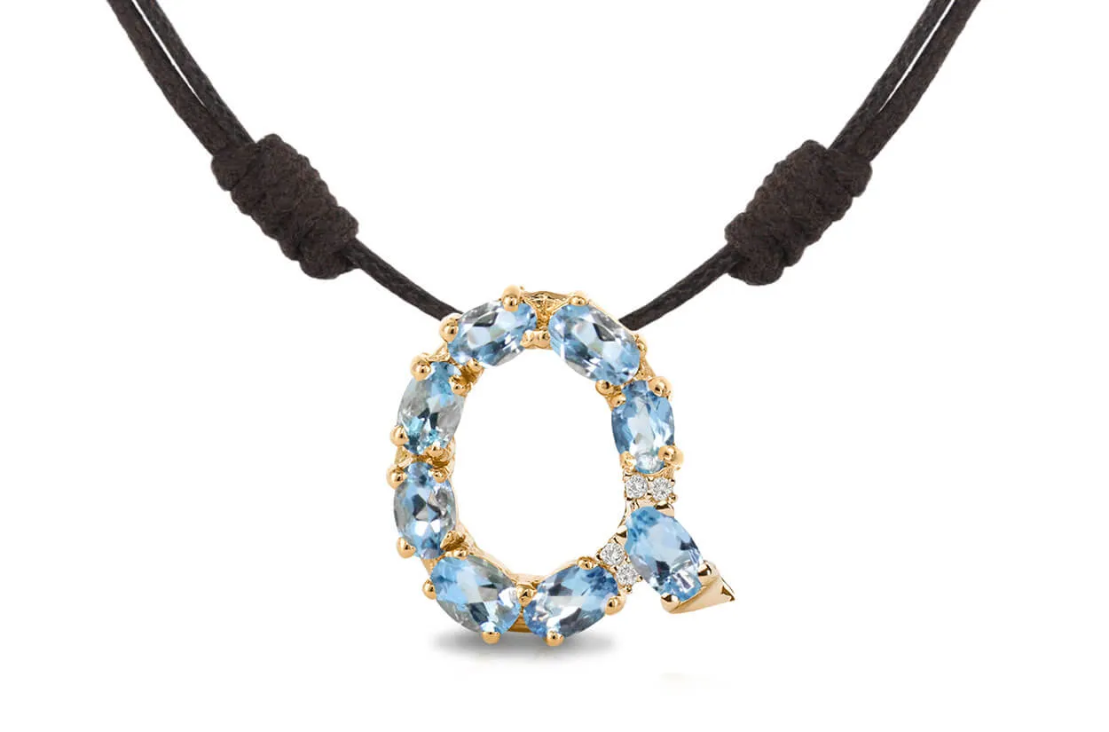 Pendant Letter Q Initial 18kt Gold