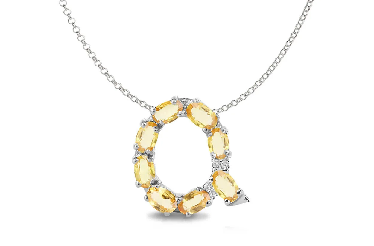 Pendant Letter Q Initial 18kt Gold