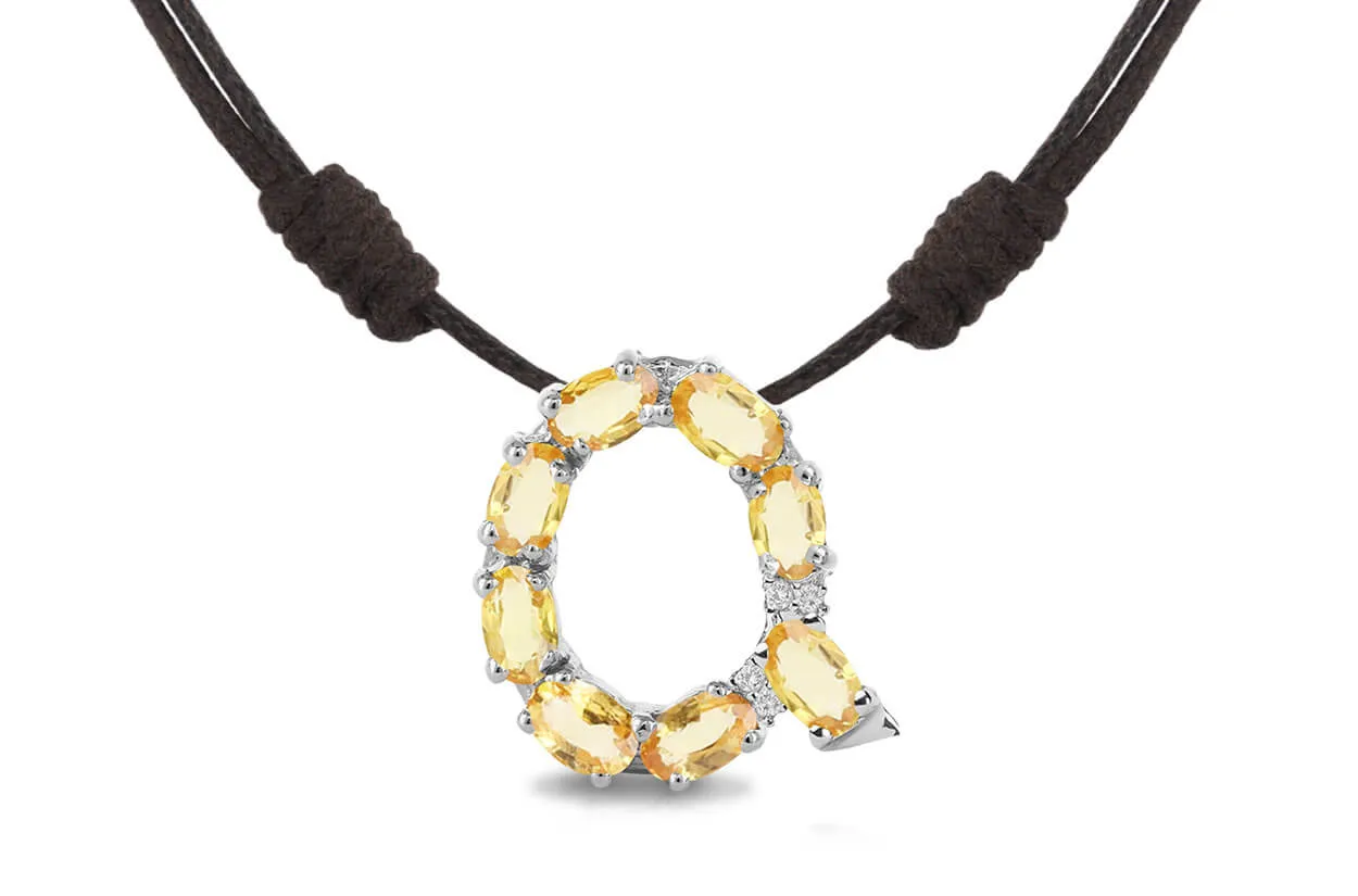 Pendant Letter Q Initial 18kt Gold