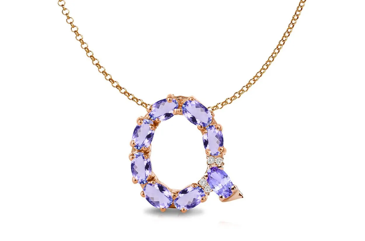 Pendant Letter Q Initial 18kt Gold