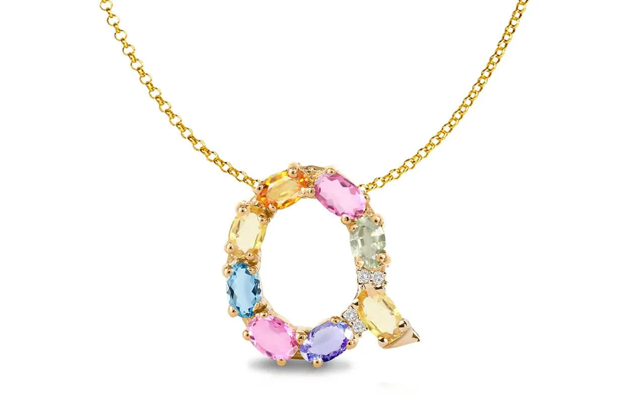 Pendant Letter Q Initial 18kt Gold