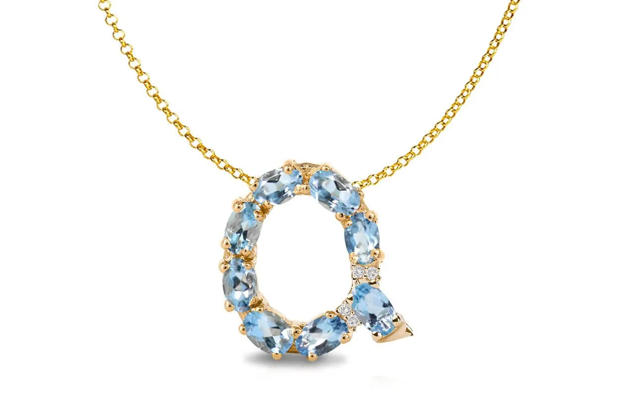 Pendant Letter Q Initial 18kt Gold