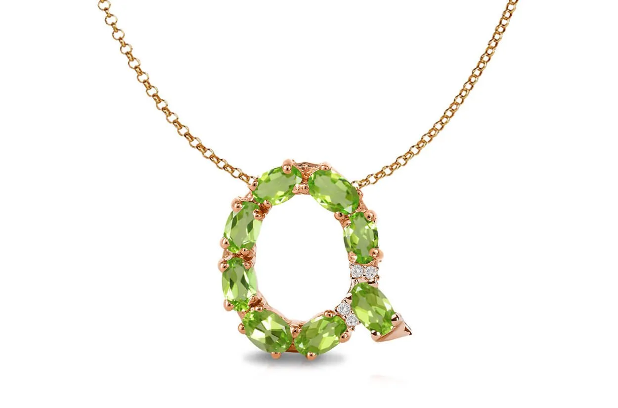 Pendant Letter Q Initial 18kt Gold