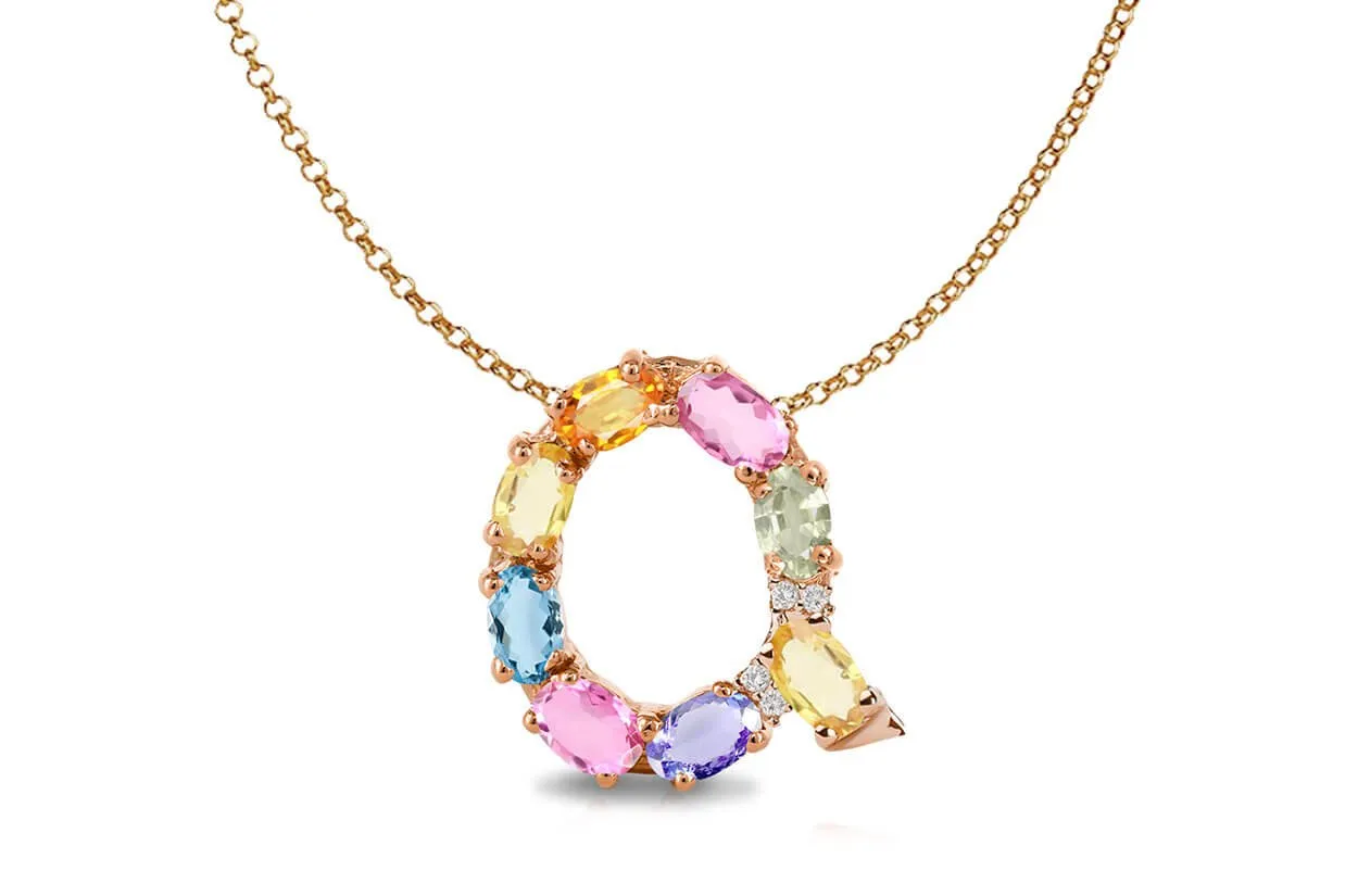 Pendant Letter Q Initial 18kt Gold