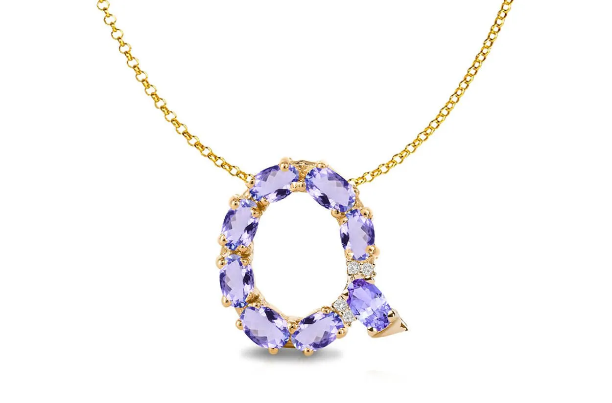 Pendant Letter Q Initial 18kt Gold