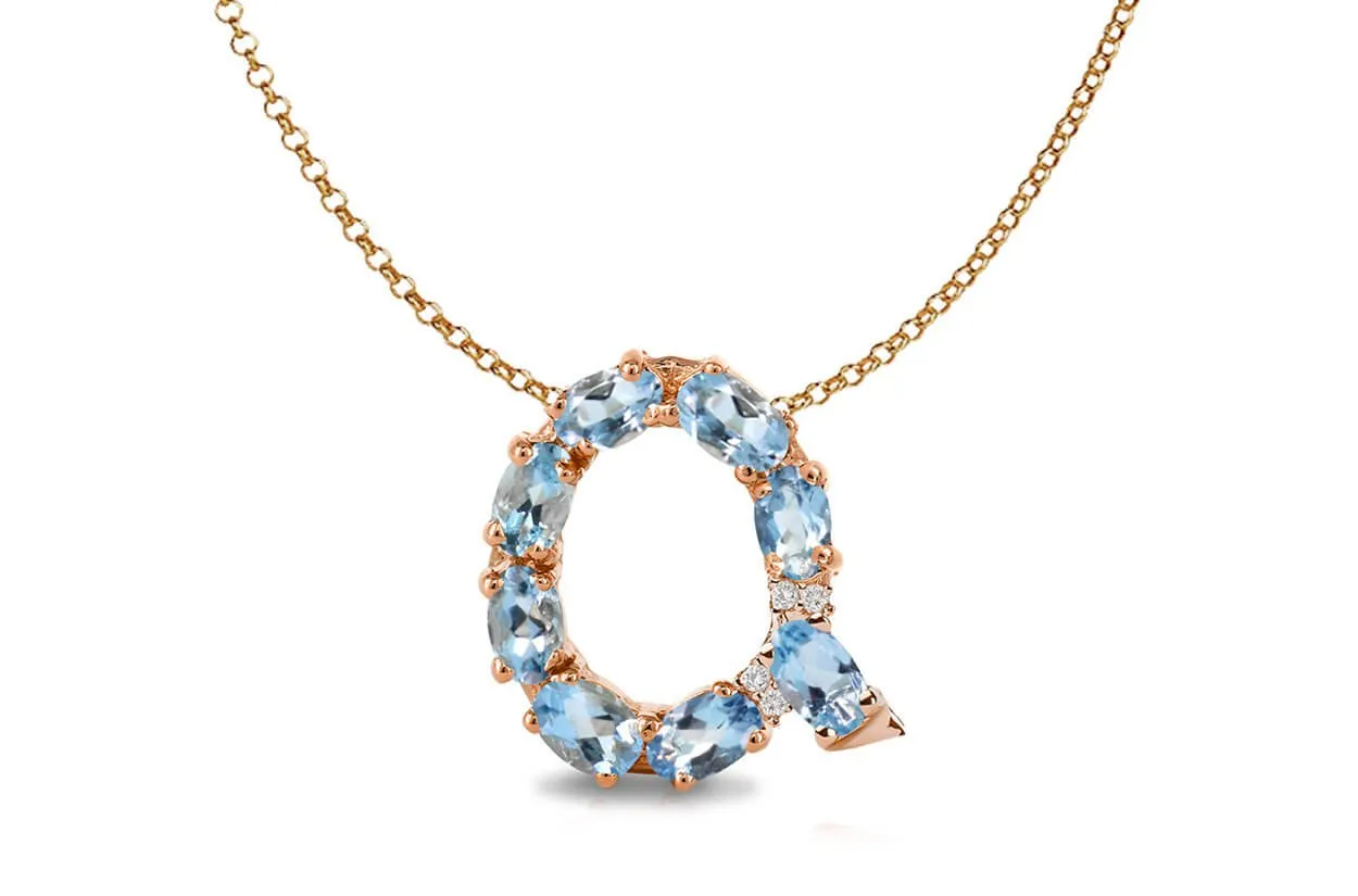 Pendant Letter Q Initial 18kt Gold