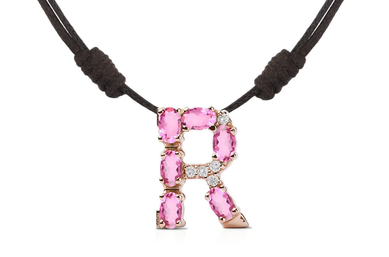Pendant Letter R Initial 18kt Gold