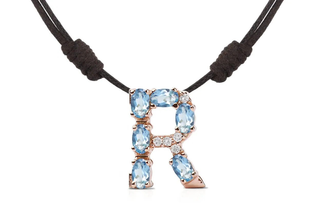 Pendant Letter R Initial 18kt Gold